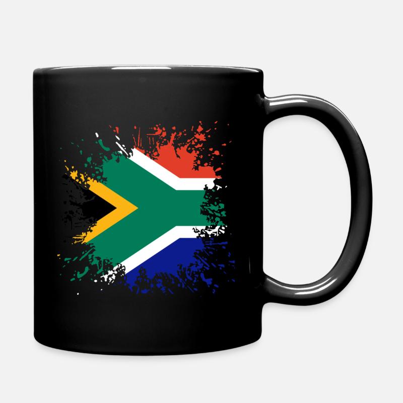 Afrique du Sud drapeau éclaboussures de couleur - Mug uni - noir
