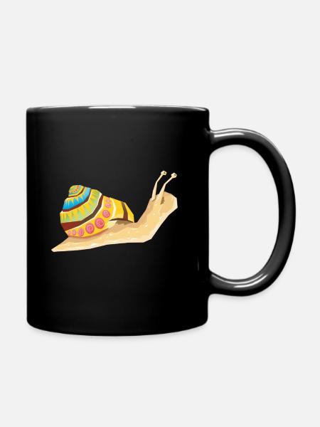 Schnecke - Tasse einfarbig - Schwarz