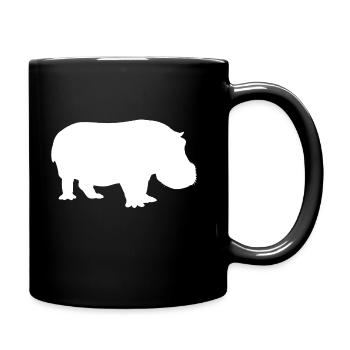 Hippo Nilpferd Flusspferd - Tasse einfarbig - Schwarz - Rechts