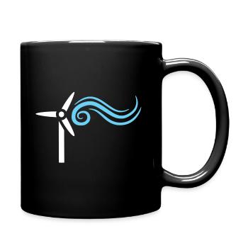 Windenergie Windräder Windrad - Tasse einfarbig - Schwarz - Rechts