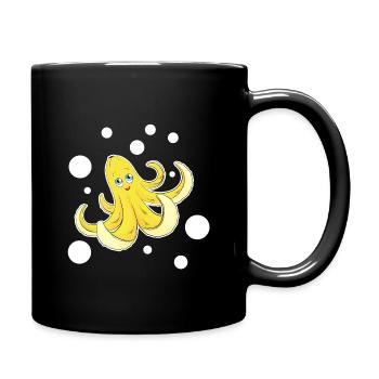 Bananen Oktopus - Oktopus Banane - Lustige Früchte - Tasse einfarbig - Schwarz - Rechts