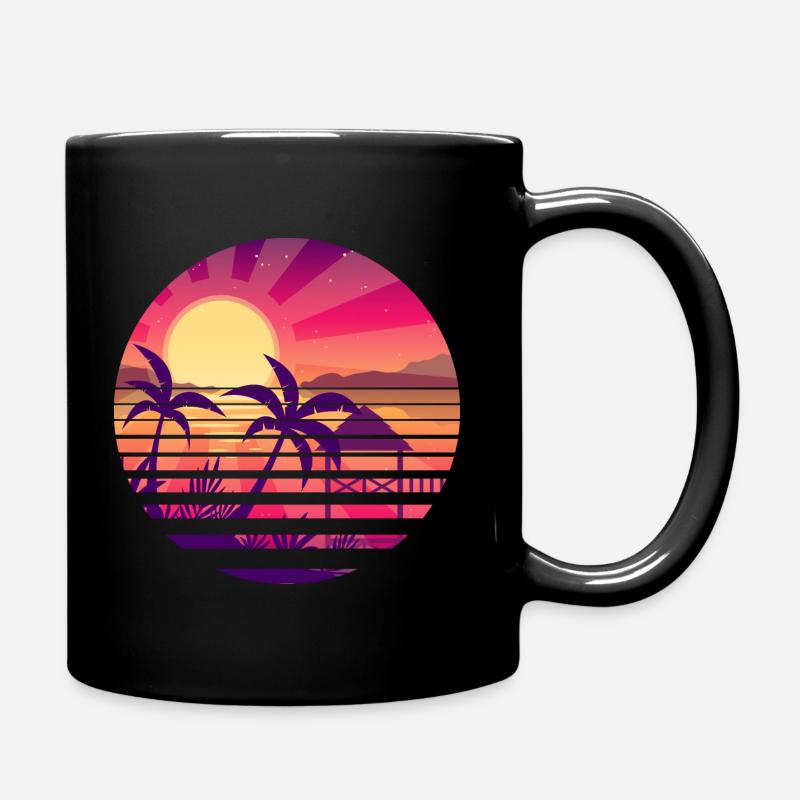 Sunset asian landscape - Full Colour Mug - black