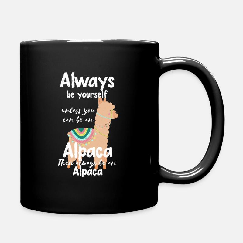 LAMA ALPAKA - Sei immer du selbst - Tasse einfarbig - Schwarz