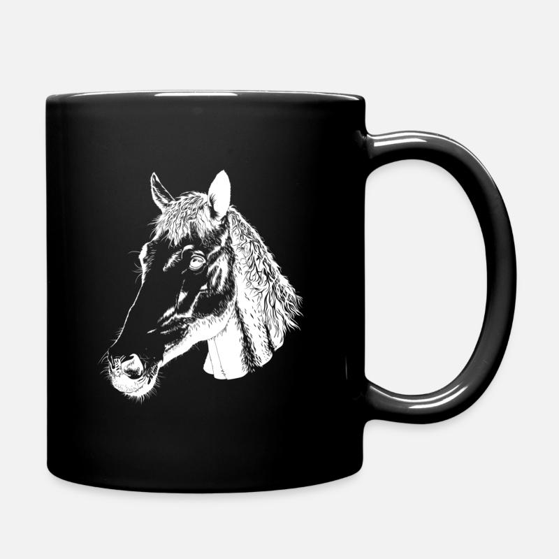Pferdekopf - Tasse einfarbig - Schwarz
