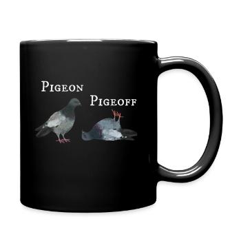 Taube an und aus - Tasse einfarbig - Schwarz - Rechts