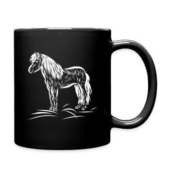 Pferd - Tasse einfarbig - Schwarz - Rechts