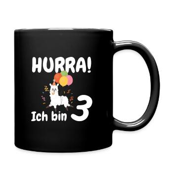 Alpaka Lama 3. Geburtstag Geschenk Kinder 3 Jahre - Tasse einfarbig - Schwarz - Rechts