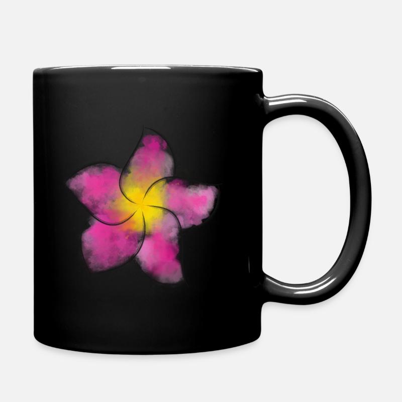Frangipani Aquarel - Full Colour Mug - black