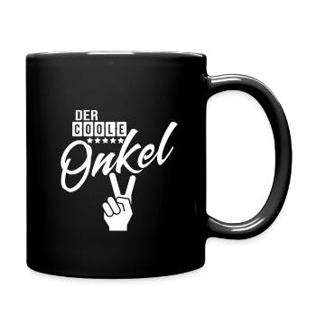 der coole Onkel! Geschenk für den Onkel - Tasse einfarbig - Schwarz - Rechts