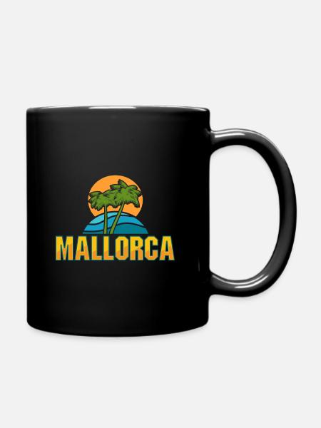 Mallorca, Strand, Insel, Urlaub, Geschenk - Tasse einfarbig - Schwarz