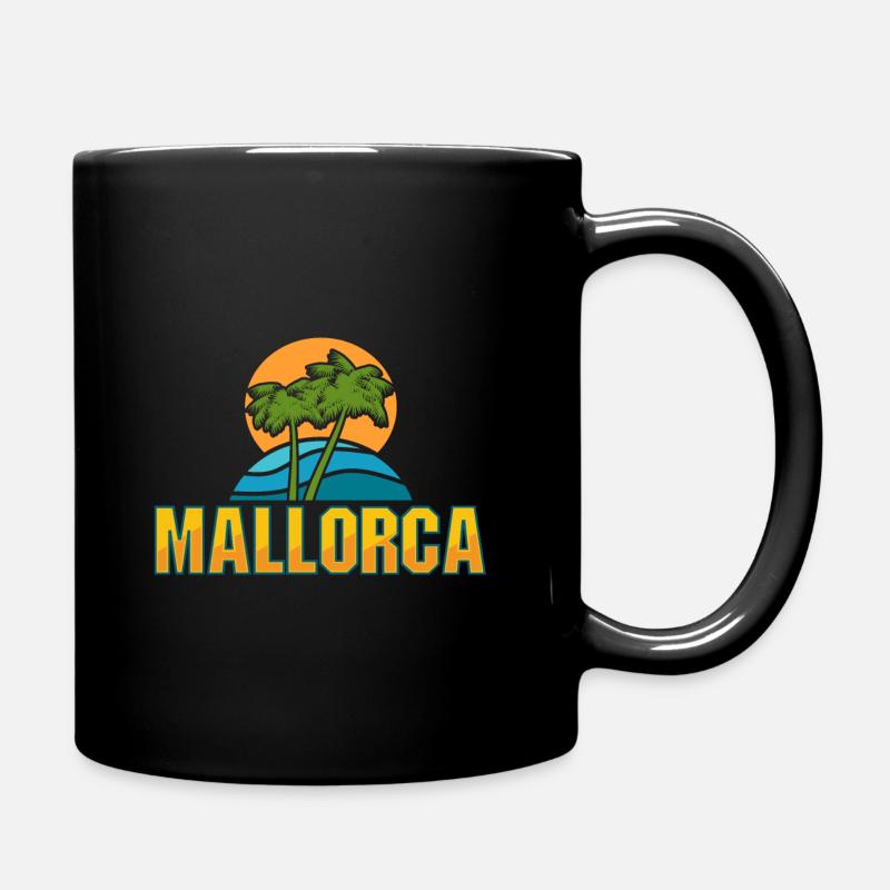 Mallorca, Strand, Insel, Urlaub, Geschenk - Tasse einfarbig - Schwarz