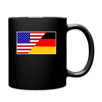 Germany, Germany, USA friendship, flag shirt - Full Colour Mug - black - Right