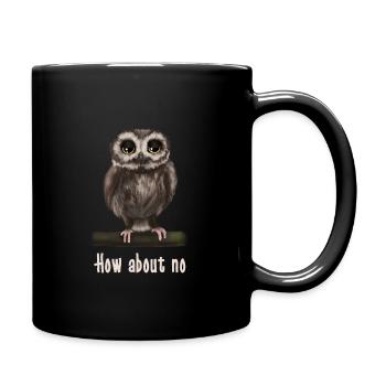 Eagle owl how about no - Full Colour Mug - black - Right
