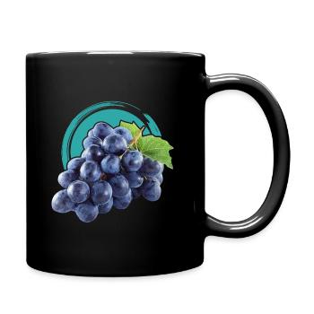 Grapes, fruit, blue, yummy, gift idea - Full Colour Mug - black - Right
