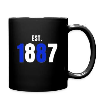 Est. 1887 Blau Weiss Fußball Club (Geschenkidee) - Tasse einfarbig - Schwarz - Rechts