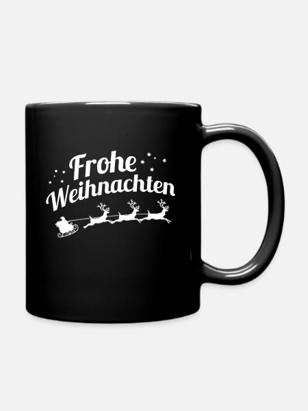 Frohe Weihnachten - Tasse einfarbig - Schwarz