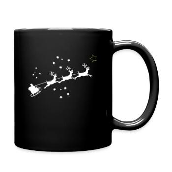 Weihnachtsmann Rentiere - Tasse einfarbig - Schwarz - Rechts