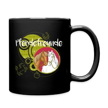Bibi und Tina 'Pferdefreunde Amadeus und Sabrina' - Tasse einfarbig - Schwarz - Rechts