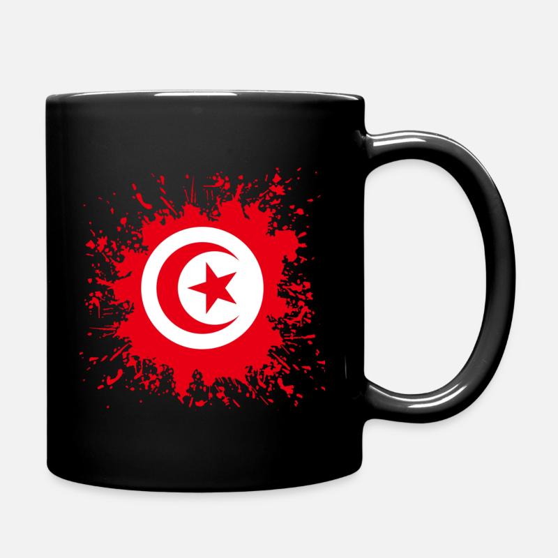 Éclaboussures de couleur du drapeau tunisien - Mug uni - noir