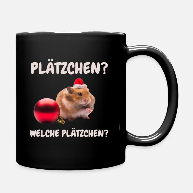 Hamster Weihnachten Plätzchen Weihnachtsgeschenk - Tasse einfarbig - Schwarz