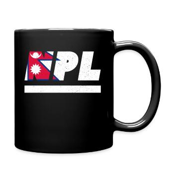 Nepal Fahne Flagge NPL - Tasse einfarbig - Schwarz - Rechts