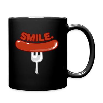 happiness - Tasse einfarbig - Schwarz - Rechts