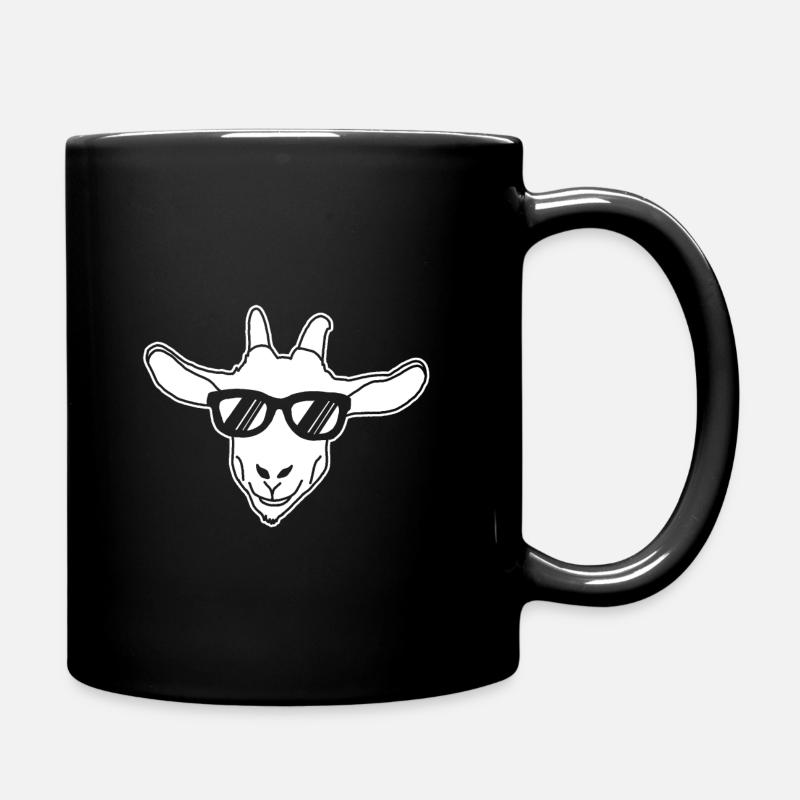 Chèvre avec des lunettes de soleil, chèvre, drôle - Mug uni - noir