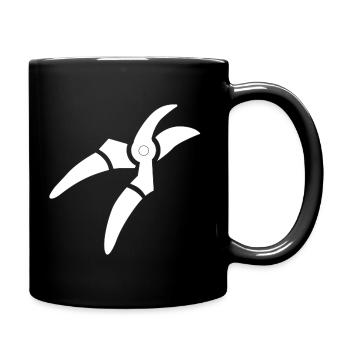 Schere - Tasse einfarbig - Schwarz - Rechts