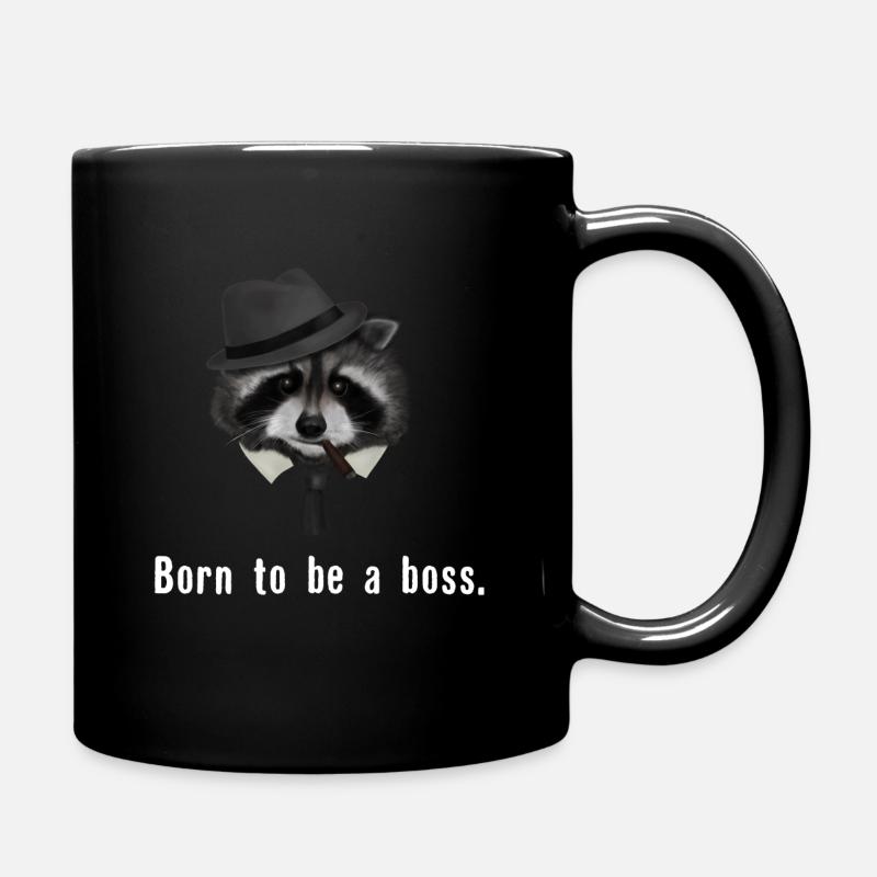 Raton laveur né pour être un patron - Mug uni - noir