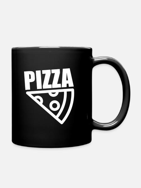Pizza - Tasse einfarbig - Schwarz