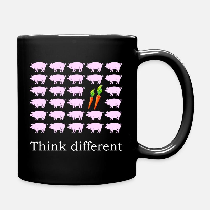 Think different - Vegetarier Bio - Tasse einfarbig - Schwarz