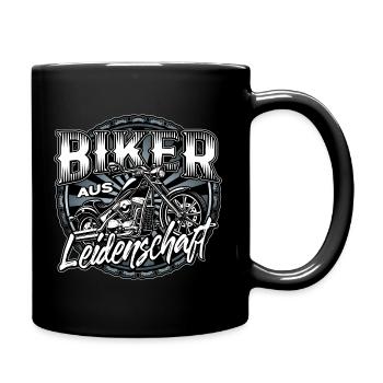Biker Aus Leidenschaft - Tasse einfarbig - Schwarz - Rechts