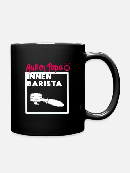 Papa Kaffee Fan Barista - Tasse einfarbig - Schwarz