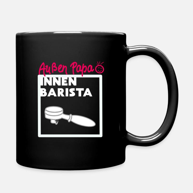 Papa Kaffee Fan Barista - Tasse einfarbig - Schwarz