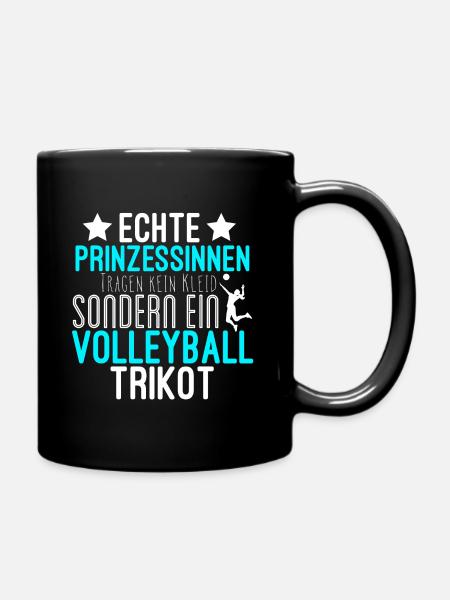 Volleyball Prinzessin Sport lustige Sprüche - Tasse einfarbig - Schwarz