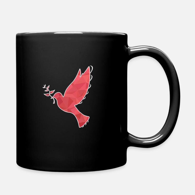 Friedenstaube Taube Frieden Freiheit Peace - Tasse einfarbig - Schwarz