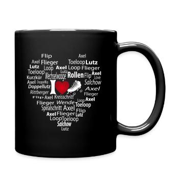 love rollkunstlauf herz b - Tasse einfarbig - Schwarz - Rechts