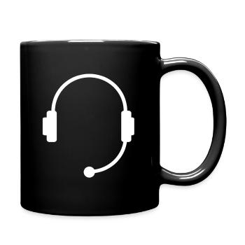 Kopfhörer Ohrhörer Headset Geschenk - Tasse einfarbig - Schwarz - Rechts