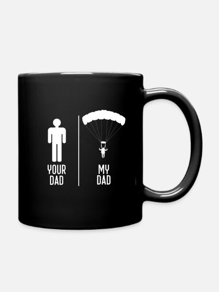 Skydiving Dad - Tasse einfarbig - Schwarz