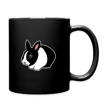 Dwarf rabbit, rabbit, cute, comic - Full Colour Mug - black - Right