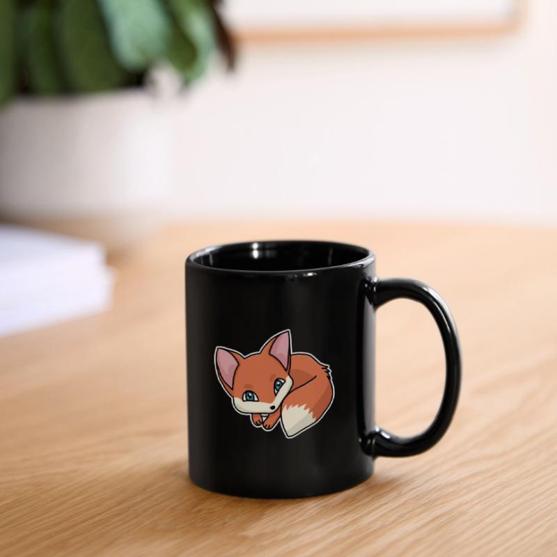 Fox, fox pup, red fox, comic, cute Full Colour Mug