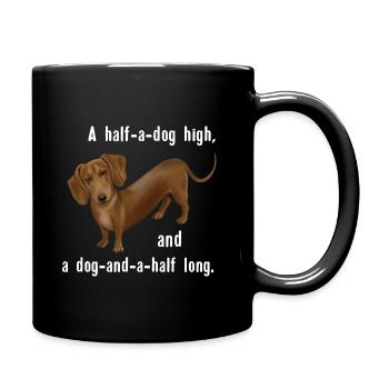 Hund - Dachshund And and a half dog - Full Colour Mug - black - Right