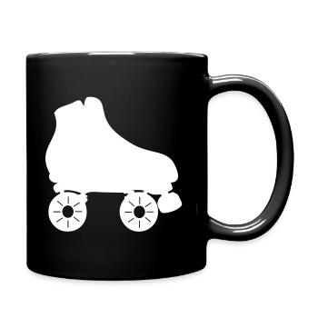 roller skating Rollschuh Motiv 3 - Tasse einfarbig - Schwarz - Rechts