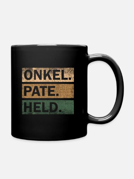 Onkel Pate Held Geschenkidee - Tasse einfarbig - Schwarz