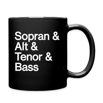 Chor Sopran Alt Tenor Bass Sänger Singen - Tasse einfarbig - Schwarz - Rechts