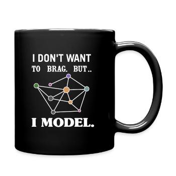 I don't want to brag, but i model. - Full Colour Mug - black - Right