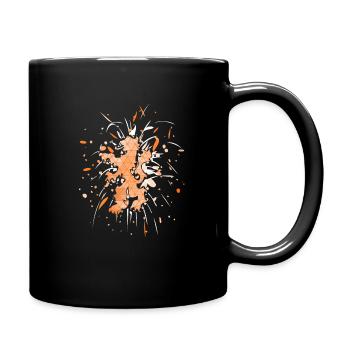 Lion orange de Hollande - Mug uni - noir - Droite