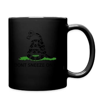 Don't sneeze on me, don't tread on me funny parody - Full Colour Mug - black - Right