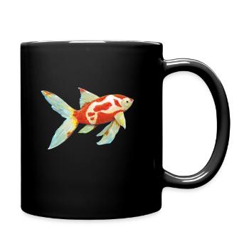 Comet tail goldfish - Full Colour Mug - black - Right