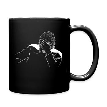 Facepalming Eagle (white design for dark apparel) - Tasse einfarbig - Schwarz - Rechts